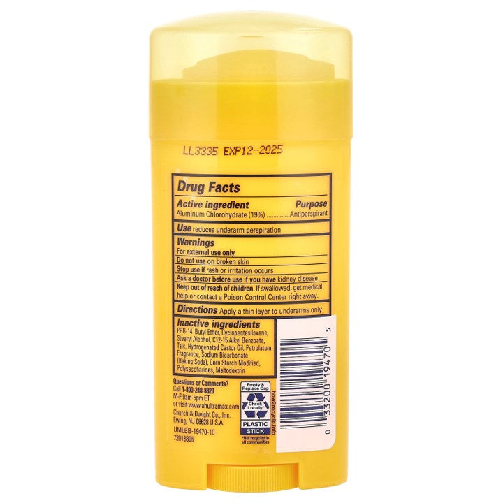 Arm & Hammer UltraMax™, Antiperspirant Deodorant, Powder Fresh (28 g) Pack of 2