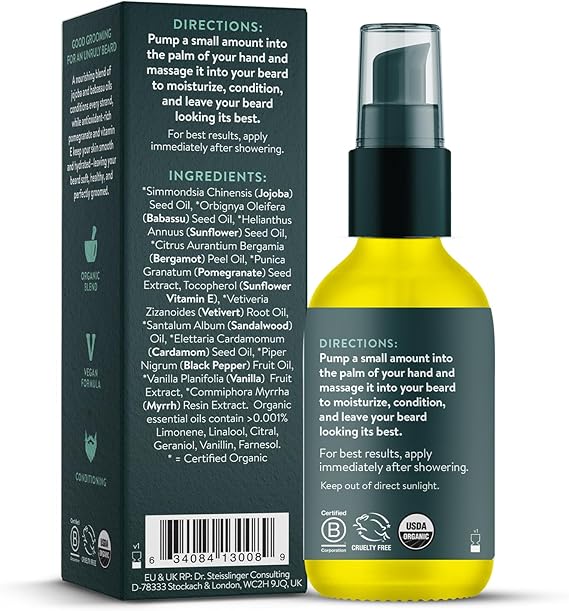 Badger, Beard Oil, Vanilla & Bergamot (29.6 ml)