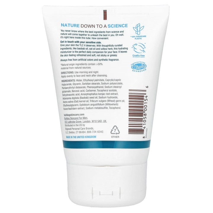 Bulldog Skincare For Men, Sensitive Moisturizer, Fragrance Free (100 ml)