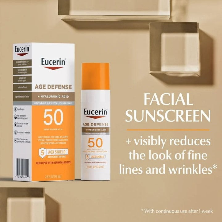 Eucerin, Age Defense, Lightweight Sunscreen Lotion For Face, SPF 50, (75 ml)
