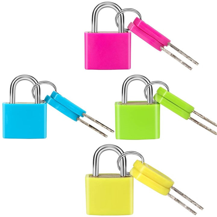 Set Of 4 Mini Padlocks Multicolor For Bags and More