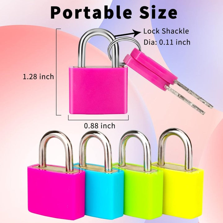 Set Of 4 Mini Padlocks Multicolor For Bags and More