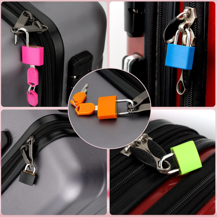 Set Of 4 Mini Padlocks Multicolor For Bags and More