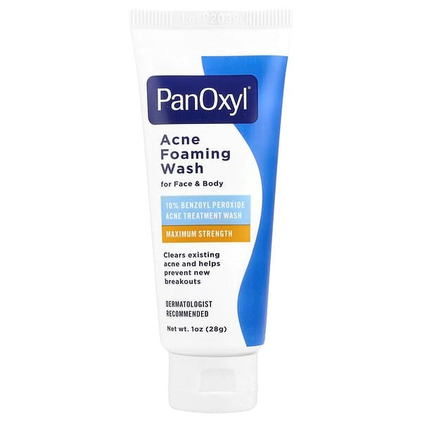 PanOxyl, Acne Foaming Wash, For Face & Body, Maximum Strength (28 g)