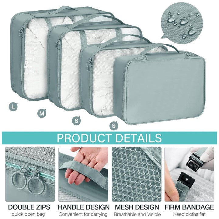 Stroite7 pc Travel set , Packing cubes with Laundry Bag