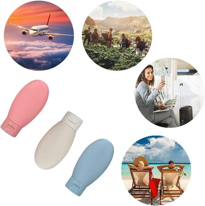 Zephorus 3pcs 60ml Travel Bottles Plastic Travel Containers