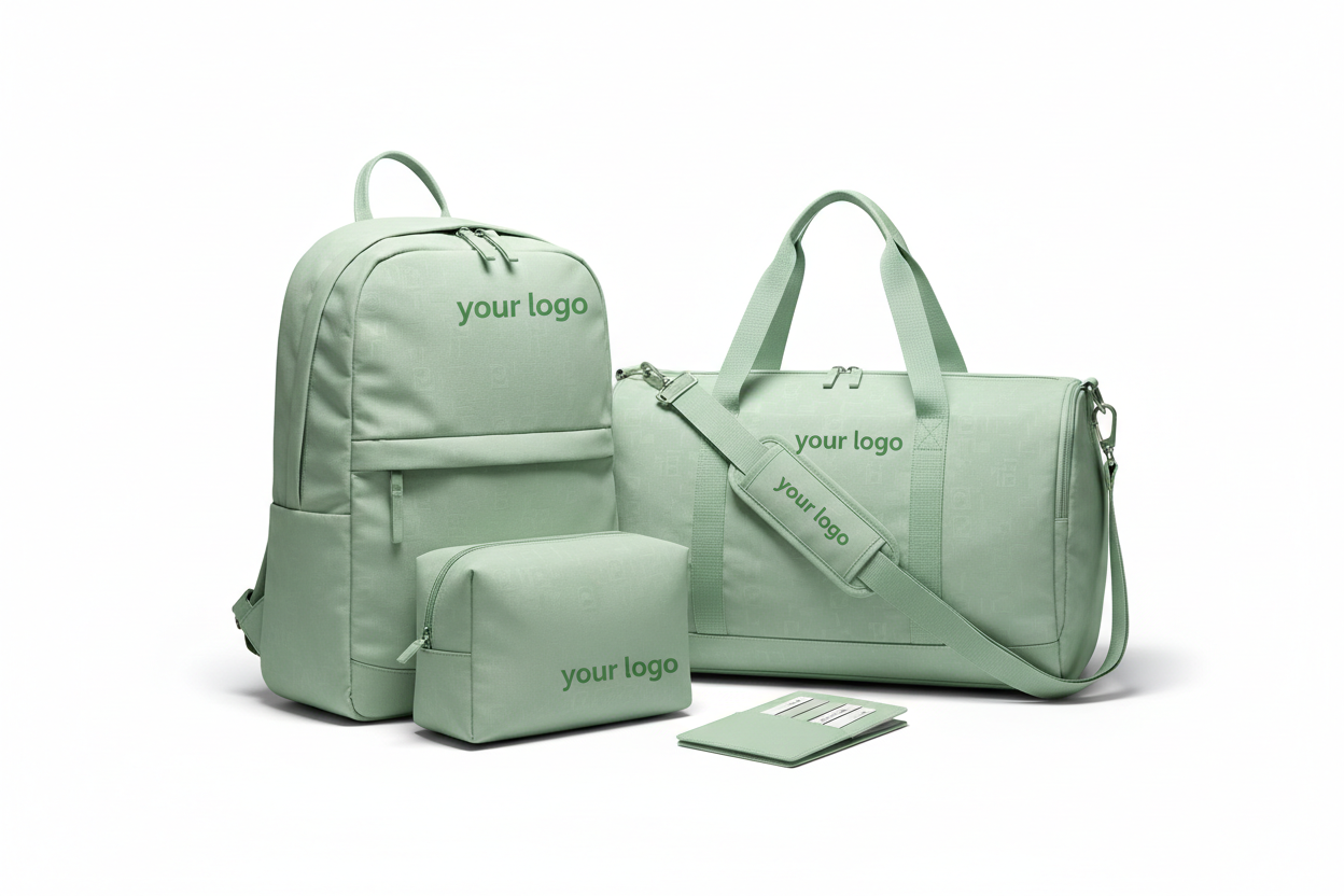 add few other travel accessories with same logo space