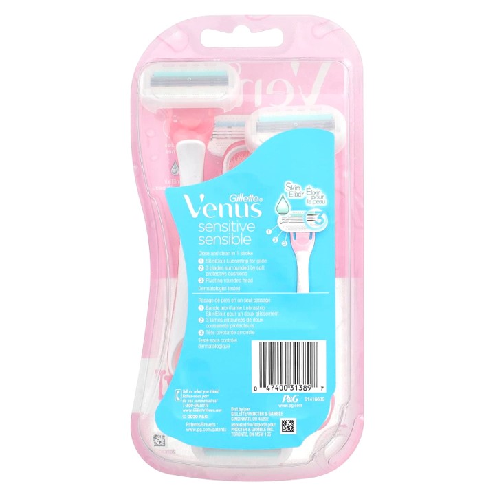 Gillette, Venus, Sensitive, Women's 3 Disposable Razors